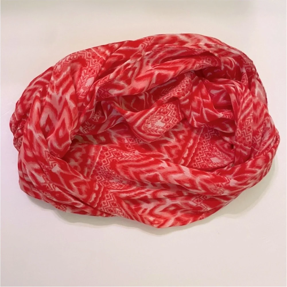 Hobby Lobby Infinity Scarf Lightweight Ikat Tribal Geometric Print Made in India